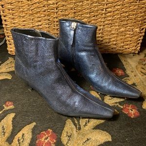 🫐ZARA BLUE METALLIC ANKLE BOOTS🫐
